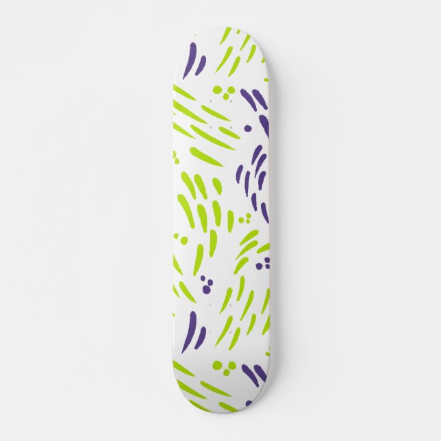 Skateboard Flux en vert citron et violet (Devant)