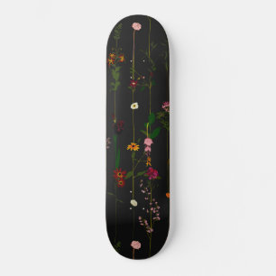 Skateboard Fond floral - Sombre