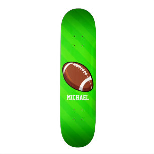 Skateboard Football ; Neon Green Stripes