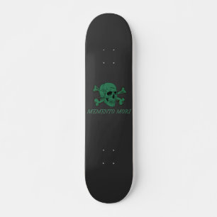 Skateboard Forêt verte Memento Mori Crâne et os croisés