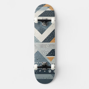 Skateboard Formes géométriques complexes en gris
