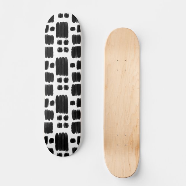 Skateboard Formes peintes en noir et blanc (Recto)