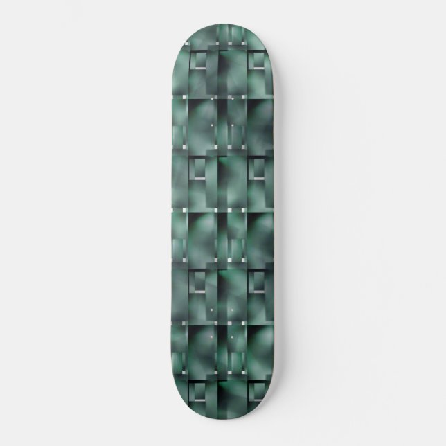 Skateboard Formes rectangulaires en vert foncé et tacheté (Recto)