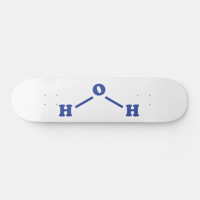Skateboard Formule chimique moléculaire de l'eau (Horz)