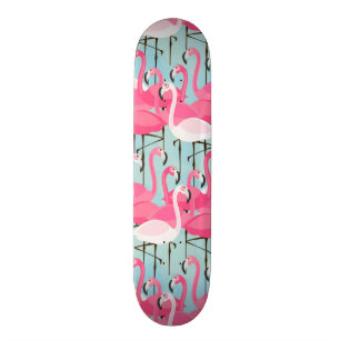 Skateboard Foule rose et blanche des Flamants roses
