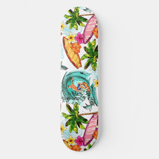 Skateboard Fourgonnette de surf vintage (Recto)