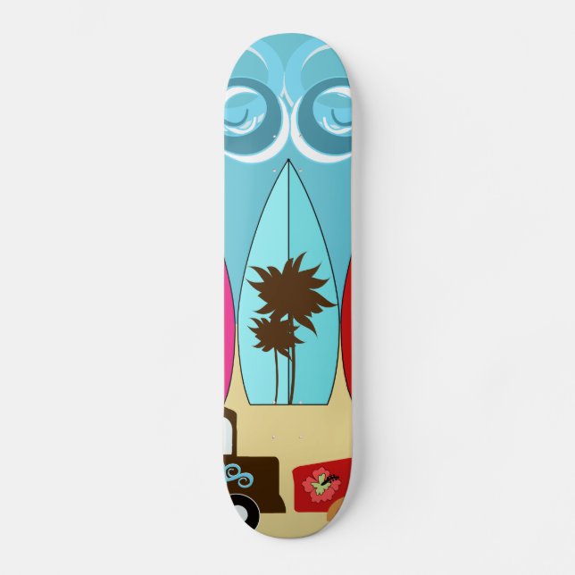 Skateboard Fourgons hippies surfants sans valeur de plage de (Recto)