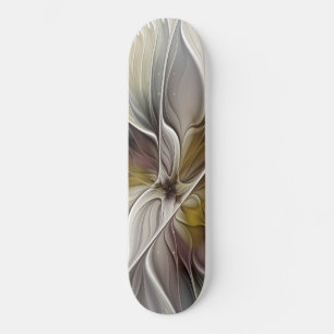 Skateboard Fractal floral, fleur de fantaisie aux couleurs de