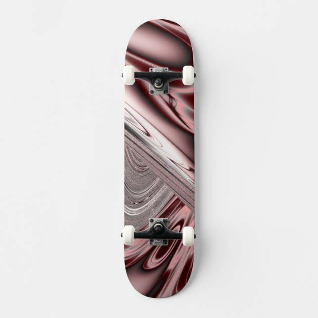 Skateboard Fractal Rouge en Fleur (Recto)