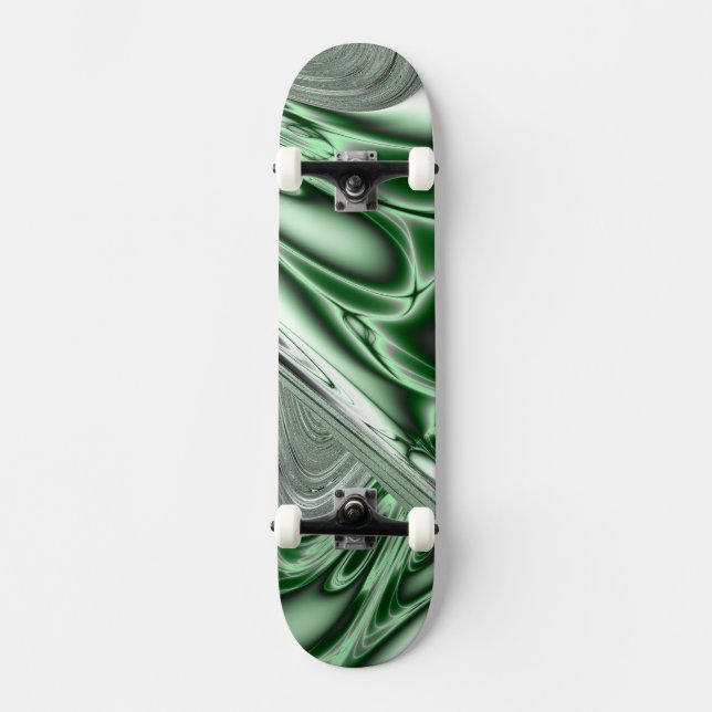Skateboard Fractale verte en fleurs (Recto)