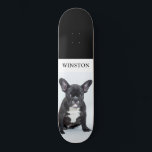 Skateboard French Bulldog Pet Photo<br><div class="desc">Est-ce que votre chien skateboard,  ou de rouler avec vous ? Il suffit d'ajouter la photo de votre chien et le nom à ce skateboard moderne cool.</div>