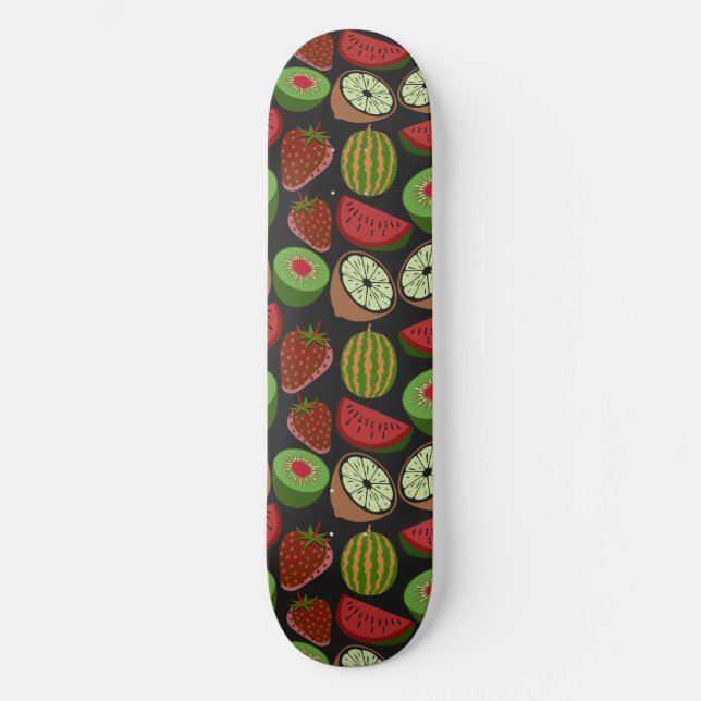 Skateboard Fruits tropicaux sans soudure motif coloré (Recto)