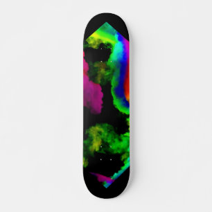 Skateboard fumée arc-en-ciel