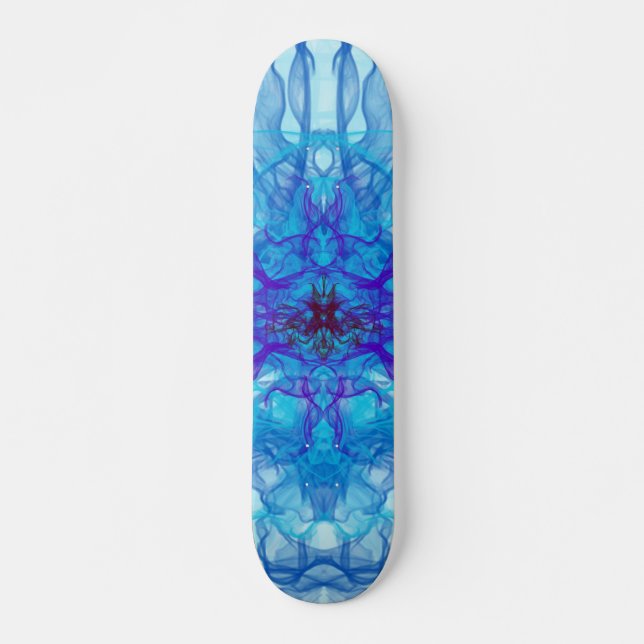 Skateboard FUMÉE BLEUE - Art Fractal - (Devant)