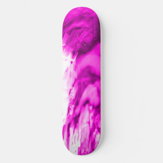 Skateboard Fumée rose AU NÉON (Recto)