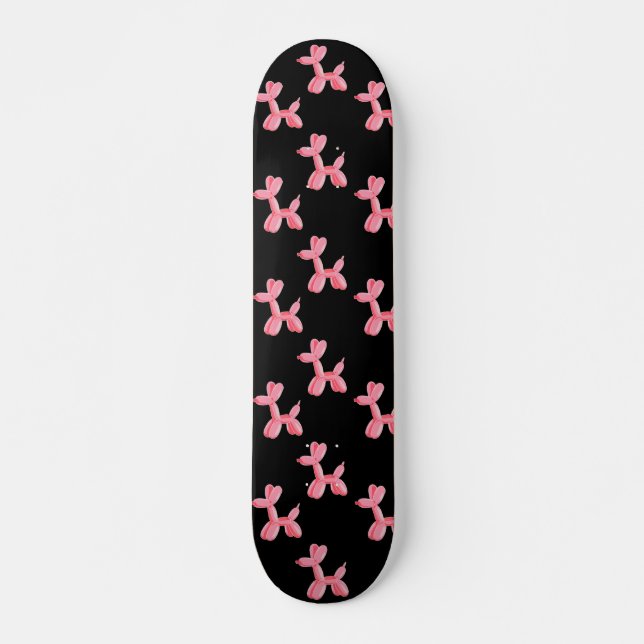 Skateboard Fun Balloon Chien rose noir Motif (Devant)