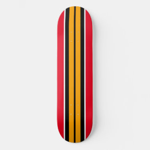 Skateboard Fun Bright Golden Yellow Red Black Racing Stripes