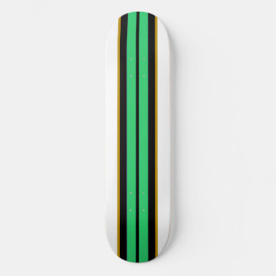 Skateboard Fun Cool Mint Green Black White Racing Stripes