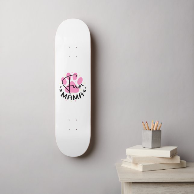 Skateboard Fun Mama Empreinte de patte de chat (Art mural)