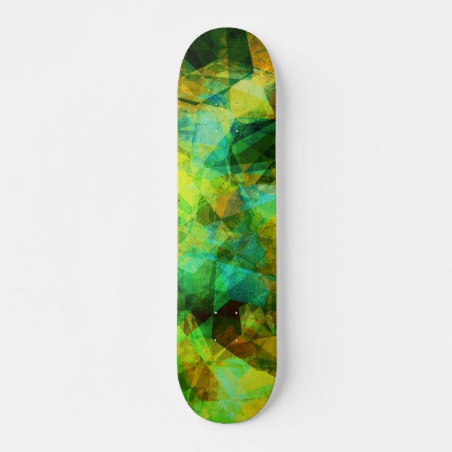 Skateboard Funky Greens Moderne Conception abstraite (Devant)