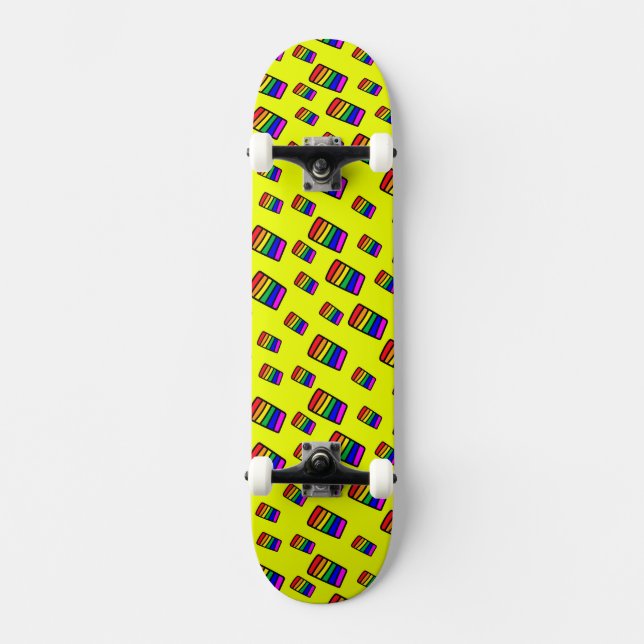 Skateboard Funky Neon Motif arc-en-ciel (Recto)