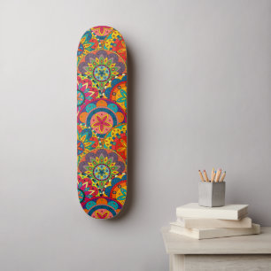 Skateboard Funky Retro couleur Motif Mandala