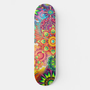Skateboard Funky Retro Motif Abstrait Boho