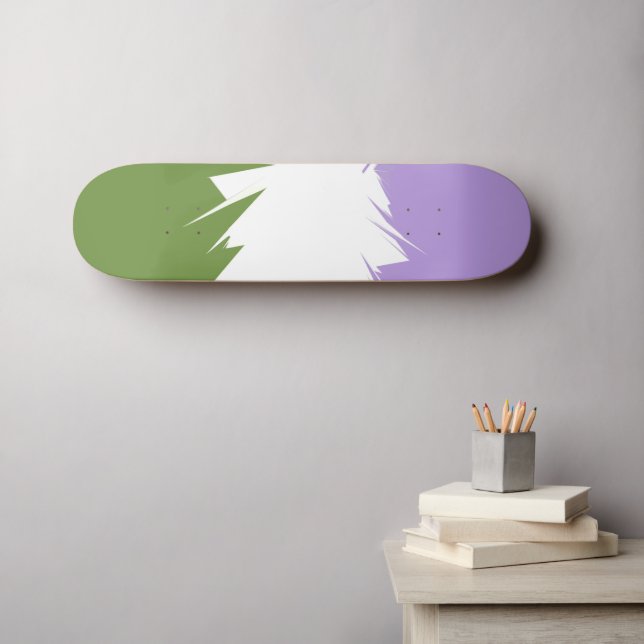 Skateboard Funky Spiky ZigZag Abstrait Genderqueer Pride Drap (Art mural (Horz))