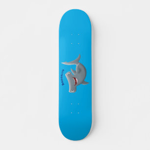 Skateboard Funny cute Hammerhead shark cartoon