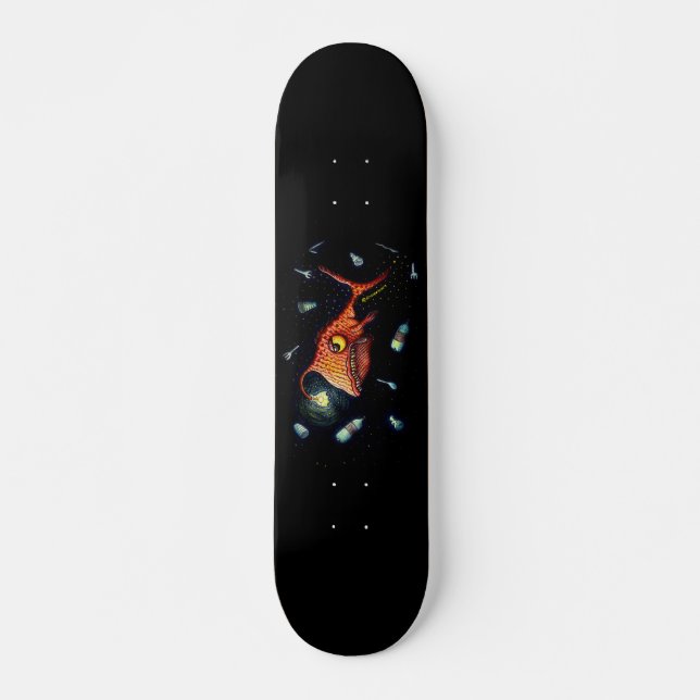 Skateboard Funny Dark Anglerfish contre la pollution en plast (Devant)