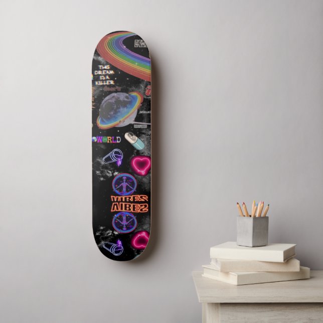Skateboard Funny Outer Space, Aliens  (Art mural)