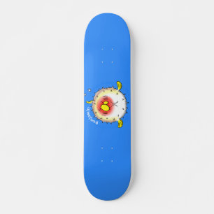 Skateboard Funny puffer fish porcupine fish cartoon