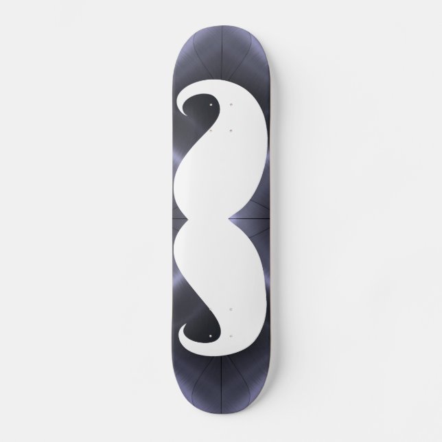 Skateboard Funny white mustache (Recto)