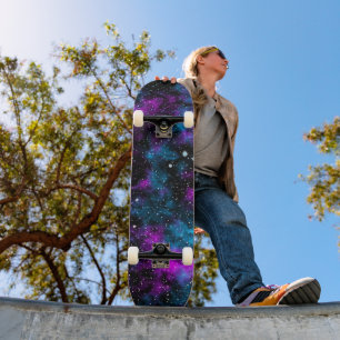 Skateboard Galaxie bleue et violette