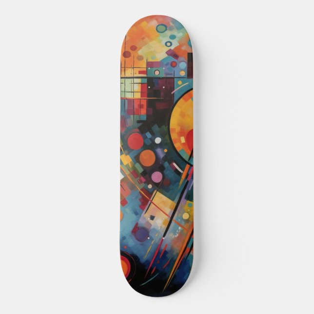 Skateboard Galaxie colorée Peinture Abstraite (Recto)