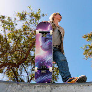 Skateboard Galaxie Cosmique Féline Mystique Céleste