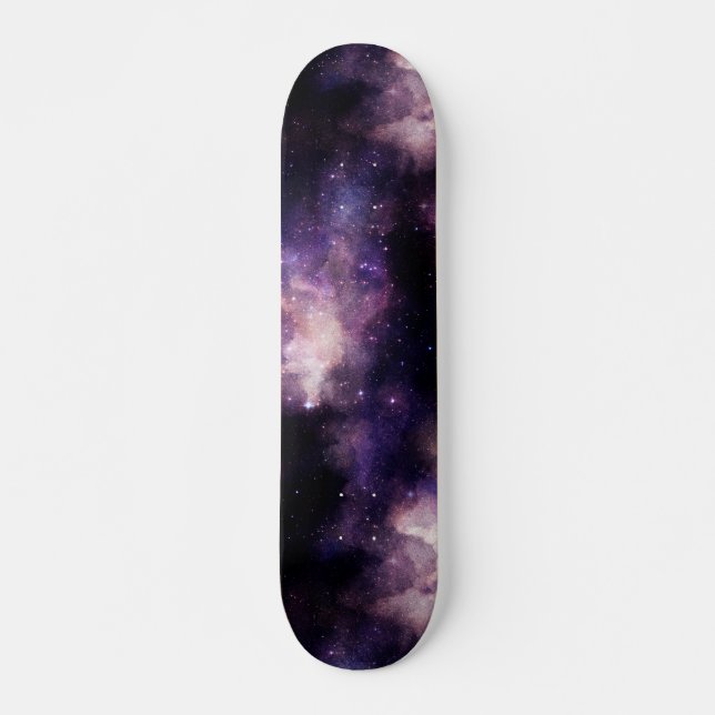 Skateboard Galaxie de l'espace céleste ciel nocturne violet (Devant)