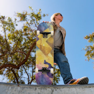 Skateboard Galaxie Désertique au Caméléon et Pyramide Voyage 