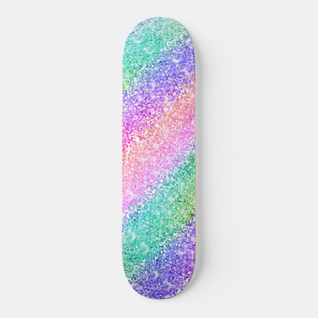 Skateboard Galets Arc-en-ciel lumineux Ombre Confetti Style s (Recto)
