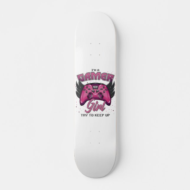 Skateboard Gamer Girl design (Devant)