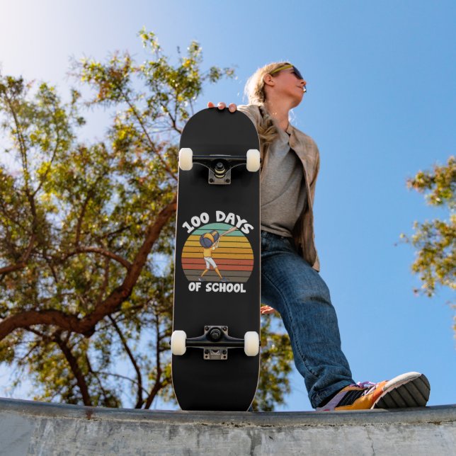 Skateboard Garçons 100 jours d'école 100e jour Baseball (Extérieur 1)