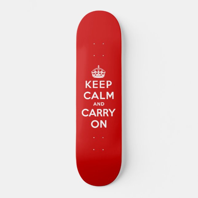 Skateboard Gardez le calme et continuez (conception rouge) (Recto)