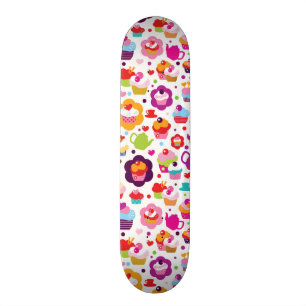 Skateboard Gâteau de tasse et pot mignons de thé