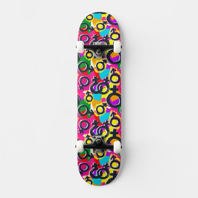 Skateboard Gay pride Genre Neon Motif (Recto)
