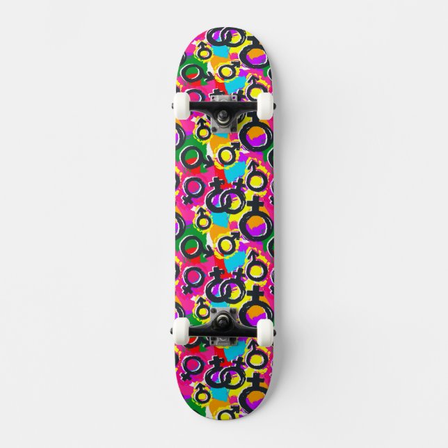 Skateboard Gay pride Genre Neon Motif (Recto)