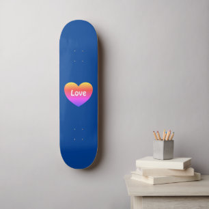 Skateboard Gay pride LGBTQ Rainbow Heart Lot Blue