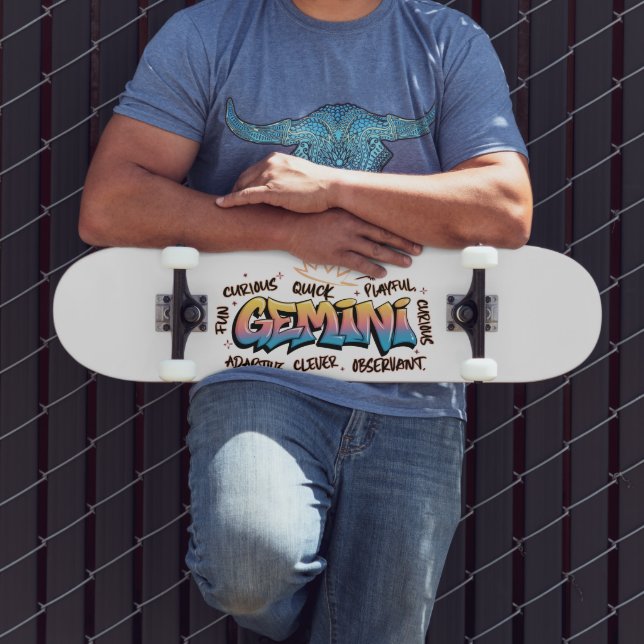 Skateboard Gémeaux Zodiaque  Graffiti  (Extérieur 3)
