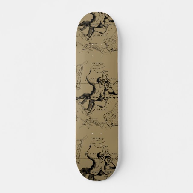 Skateboard Gemini Constellation Hevelius 1690 Engraving (Devant)