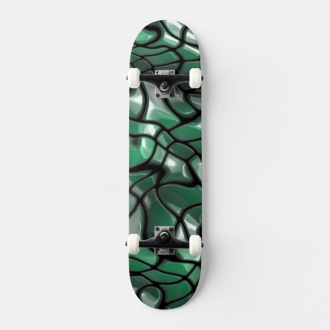 Skateboard Gemmes vertes Abstraites (Recto)