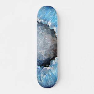 Skateboard Géode cristal bleu tombé